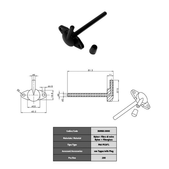 PRESSURE TEST OUTLET 90° Code DUMBO